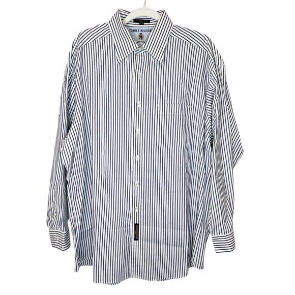 Tommy Hilfiger Striped Button Down Dress Shirt Long Sleeve - Picture 1 of 10